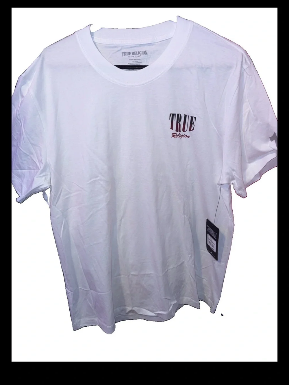 True Religion True Ombre Buddha White Cotton Men's XL Crew Neck SS Tee